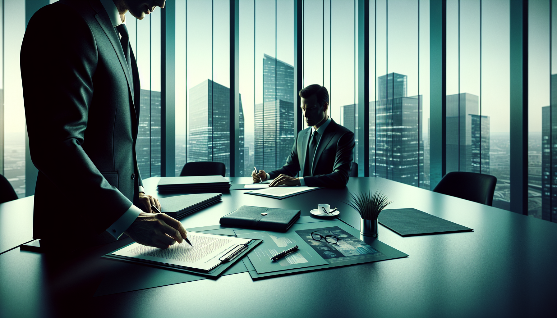 Trabalhador assinando contrato de compra de crédito judicial trabalhista com consultor